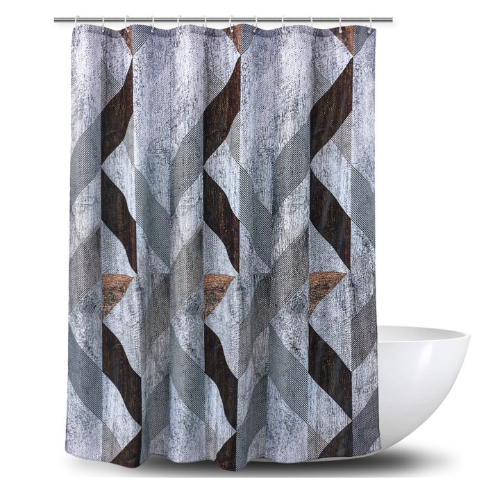 Latitude Run?? Grey Brown Abstract Shower Curtain Wayfair Canada